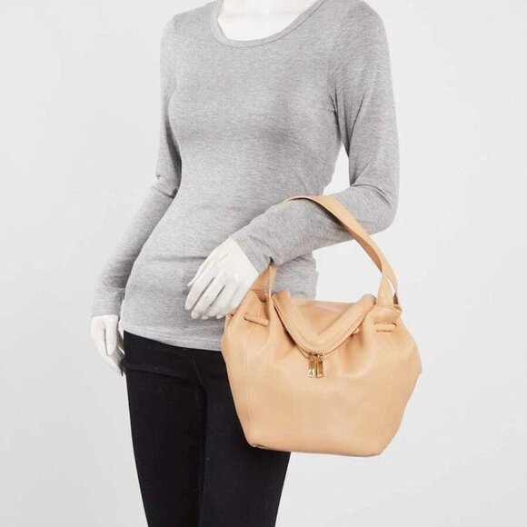 Bottega Veneta Beige Smooth Nappa Leather Beak Flap Bag - Picture 6 of 12